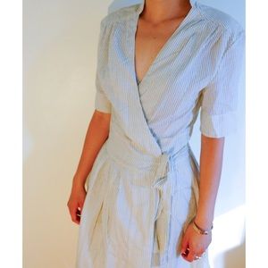 Wrap striped dress